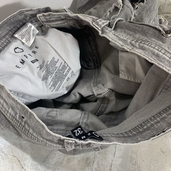 Empyre Gray Acid Wash Distressed Destroyed Skinny Jeans Size 32Wx29.5L - Picture 15 of 16